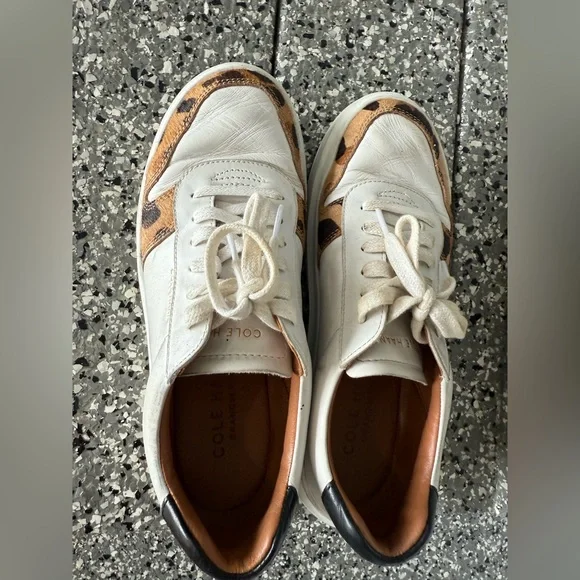 Cole Haan Women's White and Brown Sneakers - Picture 2 of 10